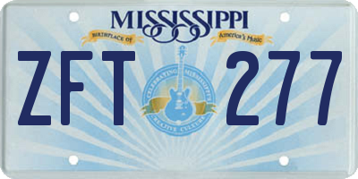 MS license plate ZFT277