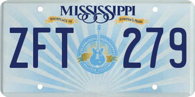 MS license plate ZFT279