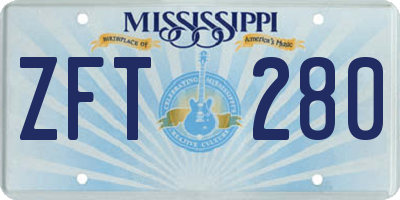 MS license plate ZFT280