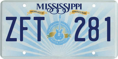 MS license plate ZFT281