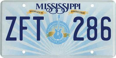 MS license plate ZFT286