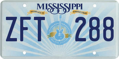 MS license plate ZFT288