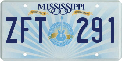 MS license plate ZFT291