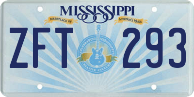 MS license plate ZFT293