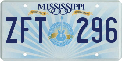 MS license plate ZFT296