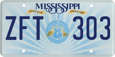 MS license plate ZFT303