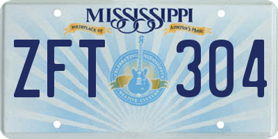 MS license plate ZFT304