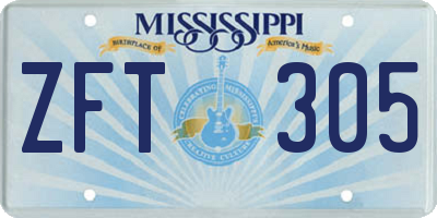 MS license plate ZFT305