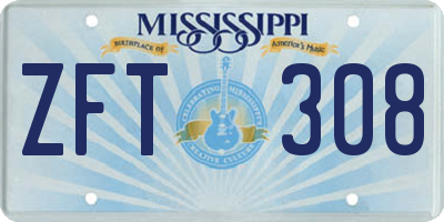 MS license plate ZFT308