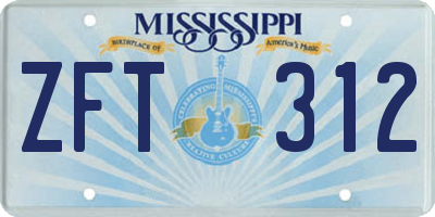 MS license plate ZFT312