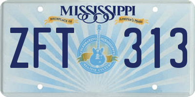 MS license plate ZFT313