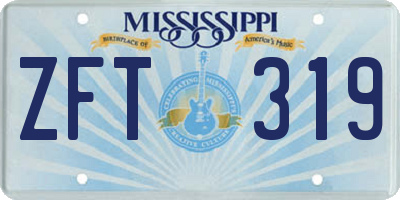 MS license plate ZFT319