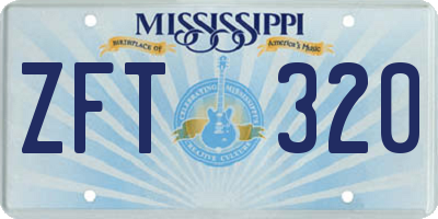MS license plate ZFT320