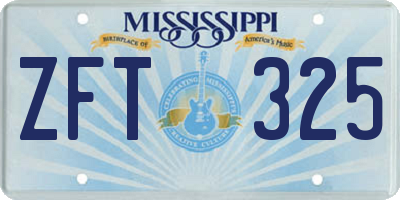 MS license plate ZFT325