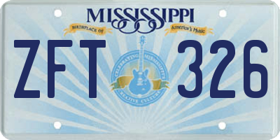 MS license plate ZFT326