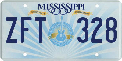 MS license plate ZFT328