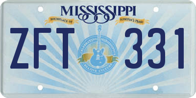 MS license plate ZFT331