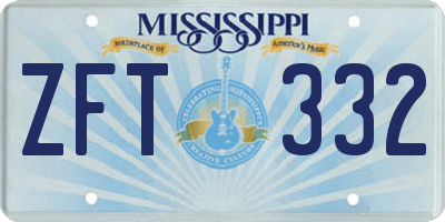 MS license plate ZFT332