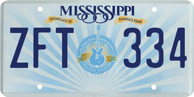 MS license plate ZFT334