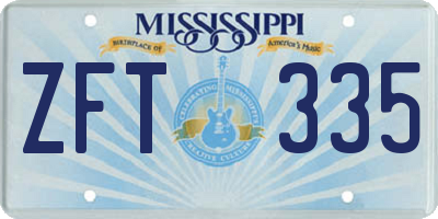 MS license plate ZFT335