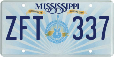 MS license plate ZFT337