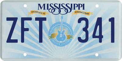 MS license plate ZFT341