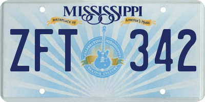 MS license plate ZFT342