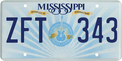 MS license plate ZFT343