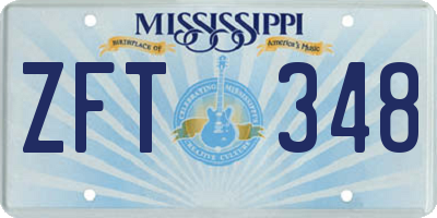 MS license plate ZFT348