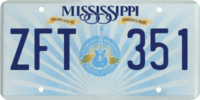 MS license plate ZFT351