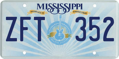 MS license plate ZFT352