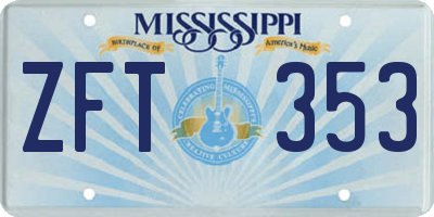 MS license plate ZFT353
