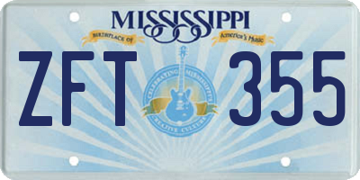 MS license plate ZFT355