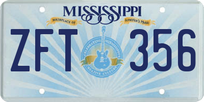 MS license plate ZFT356