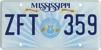 MS license plate ZFT359