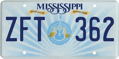 MS license plate ZFT362