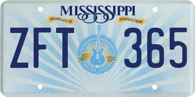 MS license plate ZFT365