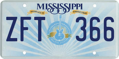 MS license plate ZFT366