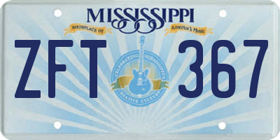 MS license plate ZFT367