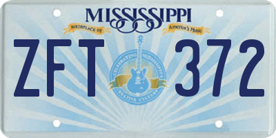 MS license plate ZFT372