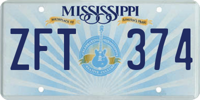 MS license plate ZFT374
