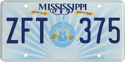 MS license plate ZFT375