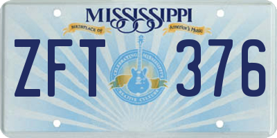 MS license plate ZFT376