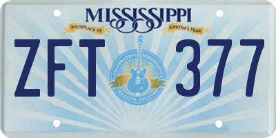 MS license plate ZFT377