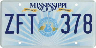 MS license plate ZFT378