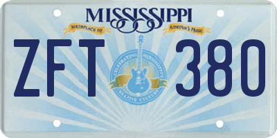 MS license plate ZFT380