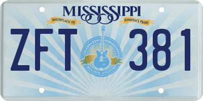 MS license plate ZFT381