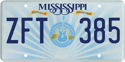MS license plate ZFT385