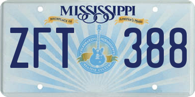 MS license plate ZFT388