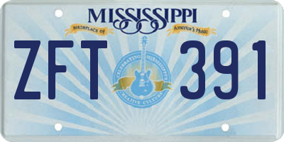 MS license plate ZFT391
